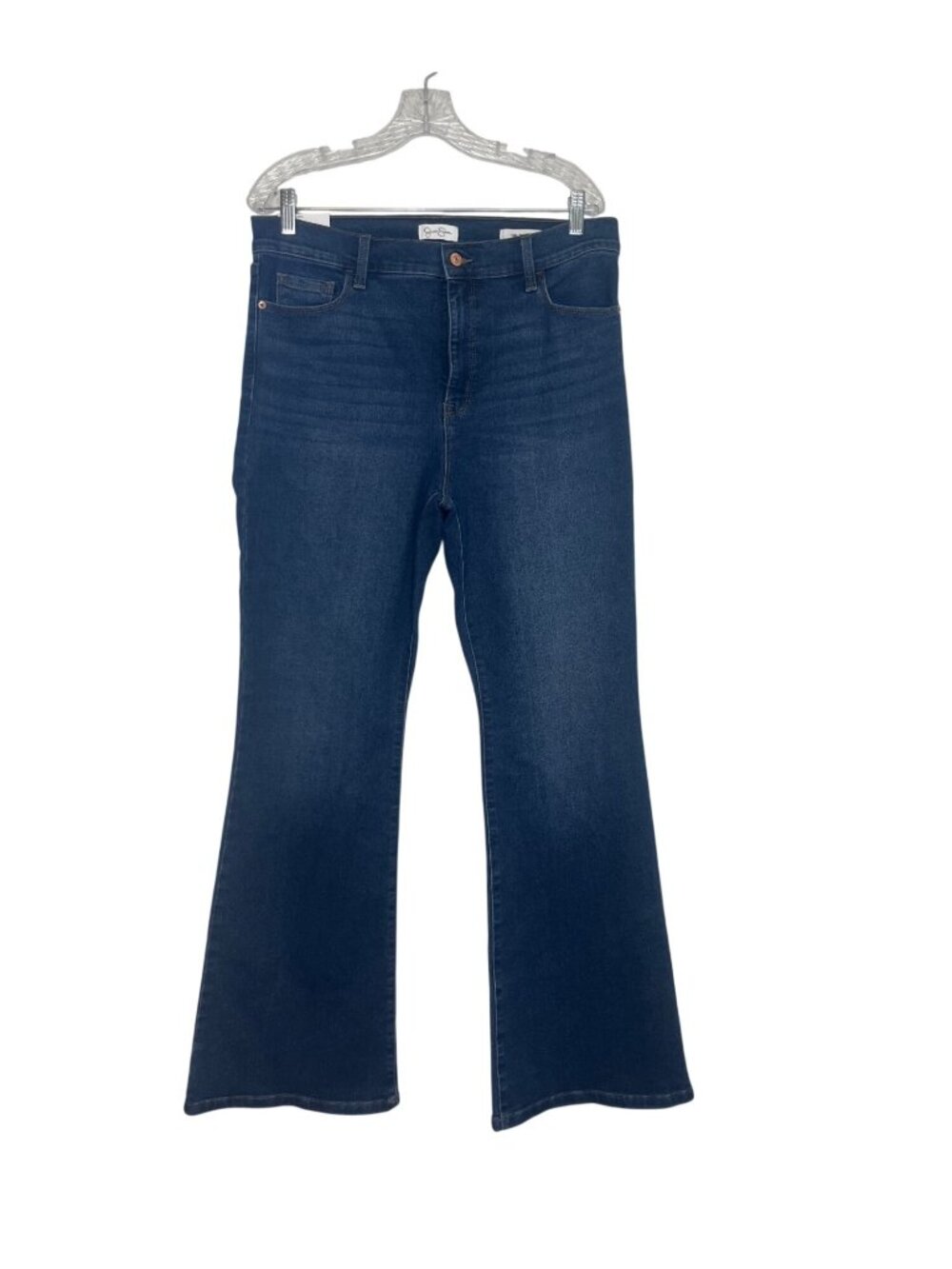 Jessica Simpson High Rise Flare Jeans Size 14 Dark Wash New Stretchy Denim Casua